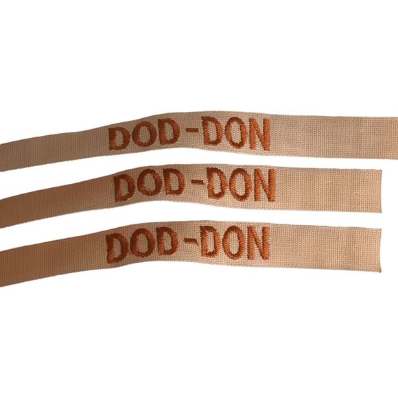 Lot of 3 DOD- DON Sew On Embroidered Name Tape - Khaki Letters 1" Tall - Picture 2 of 3
